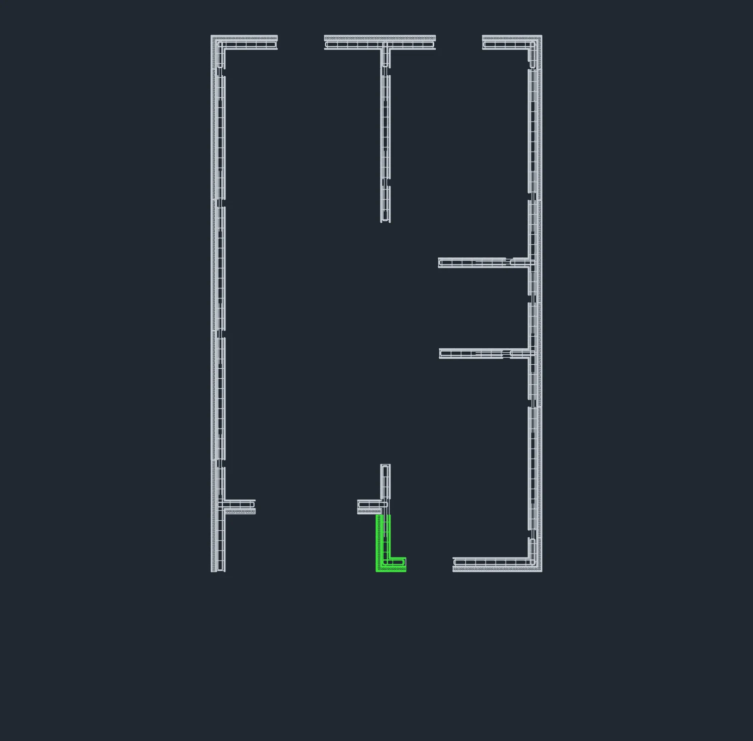 Floor plan; the sample member highlighted in green